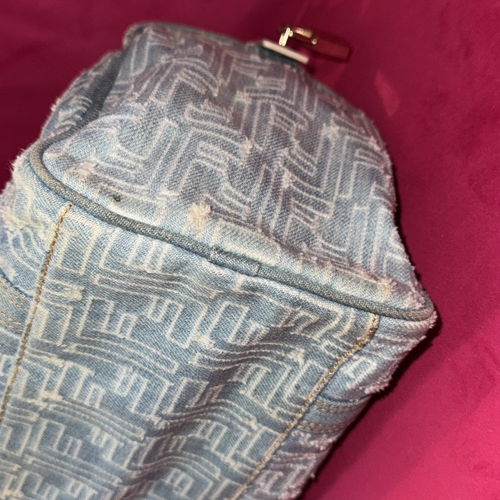 Fendi distressed denim Boston speedy satchel purse - Picture 10 of 16